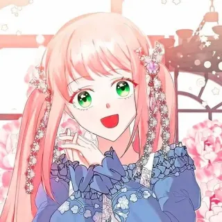 🍉 anime, girl, pink hair, illustration, cartoon, portrait telegram sticker