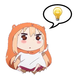 💡 Umaru Doma Himouto! Umaru-chan Anime, Dibujos animados, Idea, Bombilla, Kawaii, Manga telegram sticker