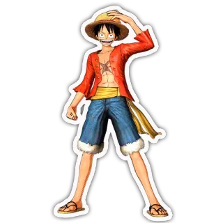 😁 Monkey D. Luffy One Piece Аниме, Манки Д. Луффи, Ван Пис, Соломенная шляпа, Пират, Мультфильм, Персонаж telegram sticker