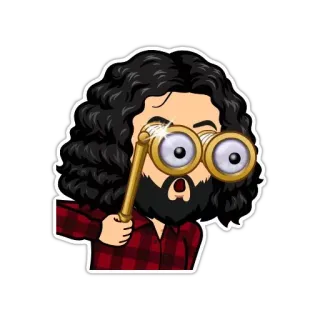 👀 người đàn ông, phim hoạt hình, ống nhòm, ống nhòm, quan sát, tò mò telegram sticker