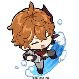 🎭 Tartaglia Genshin Impact Tartaglia, Genshin Impact, Chibi, Anime, Spiel, Wasser whatsapp sticker
