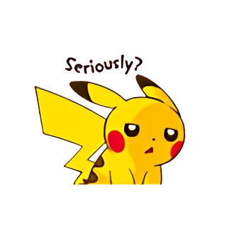 🤔 Pikachu Seriously? Pikachu, Pokémon, a sério, desenho animado, anime, chocado whatsapp sticker