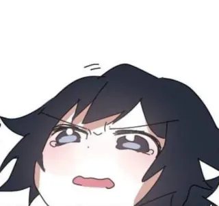 🥺 动漫, 卡通, 反应, 女孩, 生气 whatsapp sticker