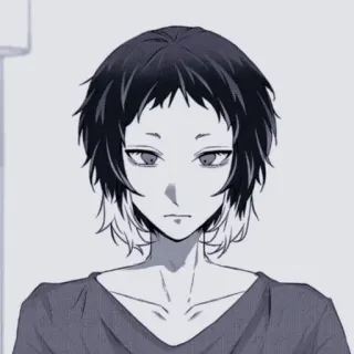 🧧 Anime, Manga, Personnage, Portrait, Illustration, Monochrome telegram sticker