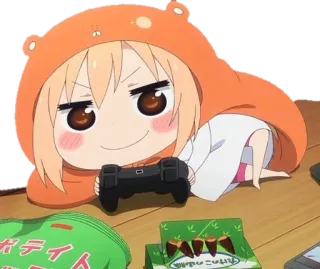🌟 Umaru Doma Himouto! Umaru-chan Anime, Umaru, Gaming, Słodkie, Otaku, Gracz, Kawaii whatsapp sticker