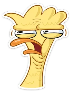 😩 Desenho animado, Personagem, Engraçado, Ilustração, Amarelo, Confuso telegram sticker