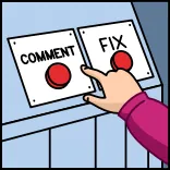 😥 COMMENT FIX komentar, perbaiki, tombol, tangan, mesin telegram sticker