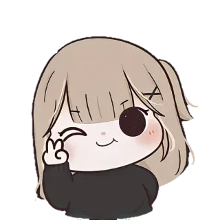 🐼 Kartun, Anime, Gadis, Karakter, Tanda perdamaian, Lucu telegram sticker