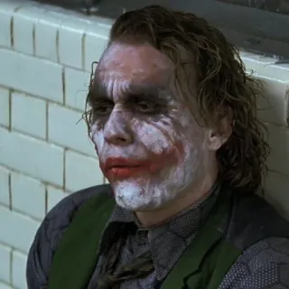 🦇 Joker The Dark Knight villain, clown, movie, evil, Heath Ledger telegram sticker