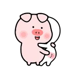 🍑 свинья, мультик, милый, животное, объятие, каваи telegram sticker