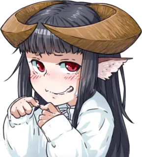 😅 アニメ, 女の子, 悪魔, 角, 可愛い, いたずら telegram sticker