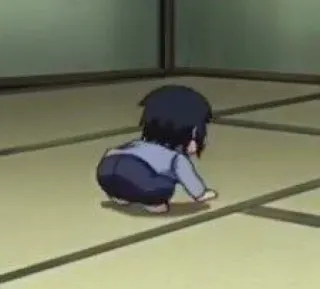 🀄️ Sasuke Naruto Аниме, Малыш, Милый, Саске, Сидя на корточках telegram sticker