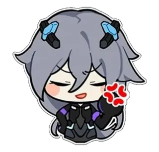 😡 anime, sticker, cartoon, angry telegram sticker