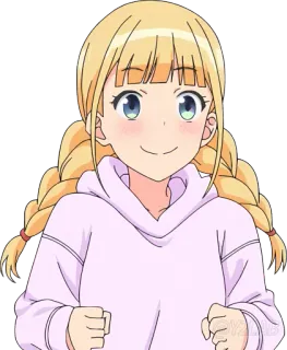 😊 Garota anime, Desenho animado, Personagem, Fofa, Loira, Tranças telegram sticker