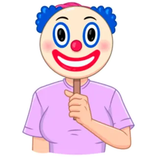 🤡 Клоун, Маска, Человек, Мультфильм, Иллюстрация telegram sticker