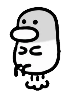 🐤 dessin animé, personnage, niveaux de gris, tache whatsapp sticker
