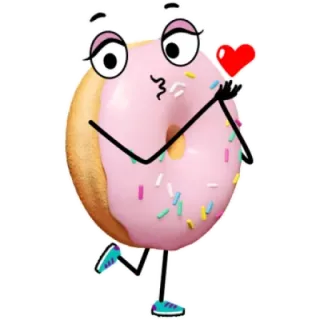 😘 donut, cartoon, love, heart, cute, kawaii, sweet telegram sticker