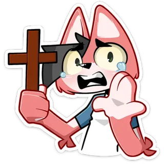 ⏺ Desenho animado, Cruz, Cristianismo, Ofensivo, Medo, Religião telegram sticker