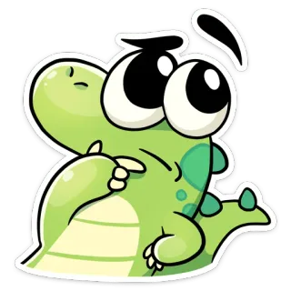 🤔 dinosaur, sticker, cartoon, green, cute, animal, reptile whatsapp sticker