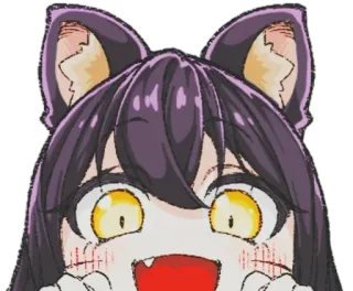 😈 Anime, Fille chat, Neko, Mignon, Manga, Kawaii, Oreilles d'animaux whatsapp sticker