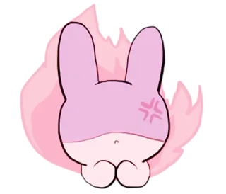 😡 fofo, coelho, bravo, rosa, desenho animado telegram sticker