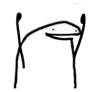 🙄 stick figure, pose, arms up, simple, drawing telegram sticker
