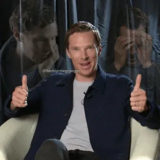 ☹️ Benedict Cumberbatch @hemlornegranger thumbs up, actor, celebrity, man, portrait telegram sticker