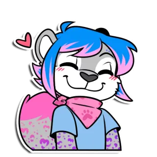 ☺️ Furry, Anthro, Cartoon, Dier, Schattig, Hart whatsapp sticker