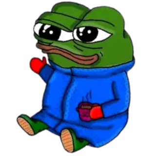 ☕ Pepe the Frog ếch, dễ thương, mùa đông, kawaii, pepe telegram sticker