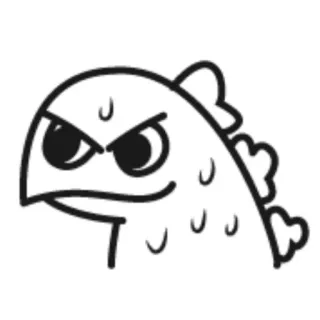 🦖 Dessin animé, Dinosaure, En colère, Illustration, Sticker, Personnage telegram sticker