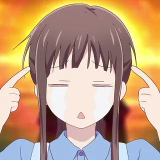 🎀 Tohru Honda Fruits Basket anime, character, tohru honda, fruits basket, emotion, cartoon telegram sticker