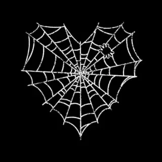 🤍 spiderweb, heart, spider, halloween, creepy, gothic telegram sticker