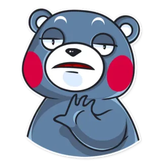 ✋ urso, desenho animado, adesivo, expressão, nojo, negativo telegram sticker