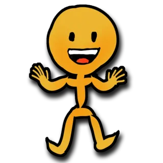 😃 Emoji, Amarelo, Desenho animado, Personagem, Feliz telegram sticker