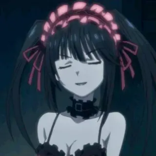 😌 Kurumi Tokisaki Date A Live อนิเมะ, ผู้หญิง, ยิ้ม, Date A Live, Kurumi Tokisaki, ตัวละคร whatsapp sticker