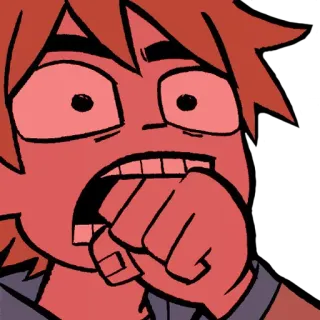 😱 Scott Pilgrim scott pilgrim vs the world, scared, cartoon, nervous telegram sticker