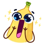🥺 banane, fruit, mignon, dessin animé, autocollant telegram sticker