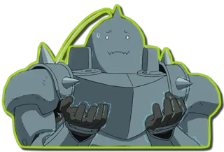 😣 Alphonse Elric Fullmetal Alchemist อนิเมะ, แขนกลคนแปรธาตุ, อัลฟองเซ เอลริค, ชุดเกราะ, การ์ตูน, ตัวละคร, สติกเกอร์ telegram sticker