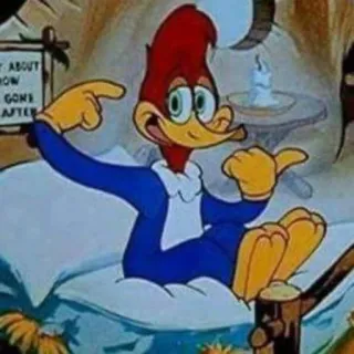 🥴 Woody Woodpecker cartoon, woodpecker, funny, classic telegram sticker
