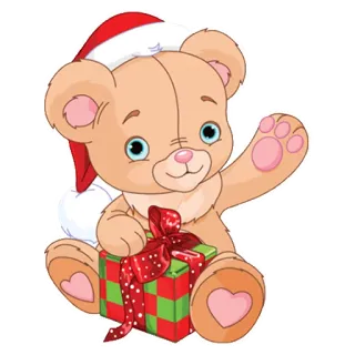 🐣 osito de peluche, Navidad, regalo, lindo, juguete, fiesta whatsapp sticker