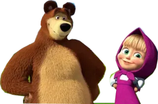 👭 Masha and Bear 애니메이션, 만화, 우정, 곰, 마샤 telegram sticker