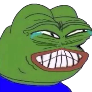 😂 Pepe the Frog Meme, Pepe, Kikker, Internetmeme, Zelfgenoegzaam, Cartoon telegram sticker
