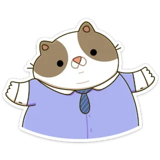 🤷‍♂️ cat, cartoon, business, tie, cute, animal whatsapp sticker