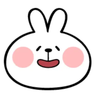 😊 conejo, conejo, lindo, dibujos animados, kawaii, animal, pegatina telegram sticker