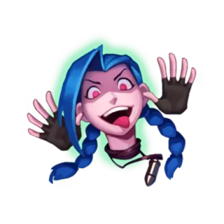 😜 Jinx League of Legends Jinx, League of Legends, video game, character, cartoon, sticker telegram sticker