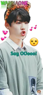 😮 Say Oooooo! kpop, carino, wannaone, aegyo, idol whatsapp sticker