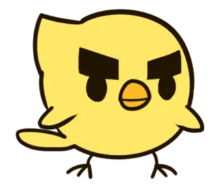 😠 oiseau, en colère, jaune, mignon, dessin animé whatsapp sticker
