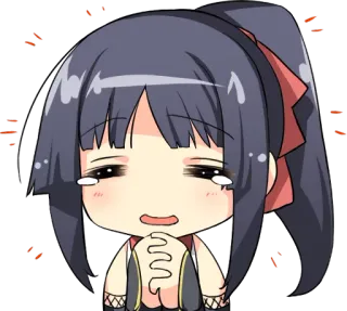😭 Anime, Smutne, Płacz, Kawaii, Chibi, Dziewczyna telegram sticker