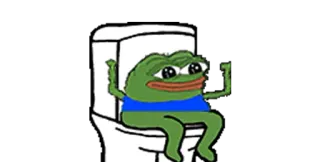 💩 Pepe the Frog Pepe la Rana, Meme, WC, Cartone animato telegram sticker