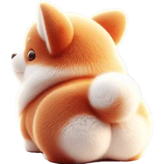 🍑 corgi, cachorro, fofo, animal, animal de estimação, desenho animado, fofo telegram sticker